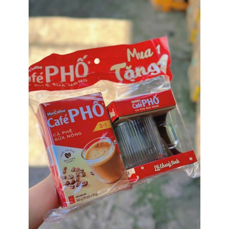 COMBO 3 Sét Cà Phê Phố Tặng Ly Thủy Tinh SIÊUHOT