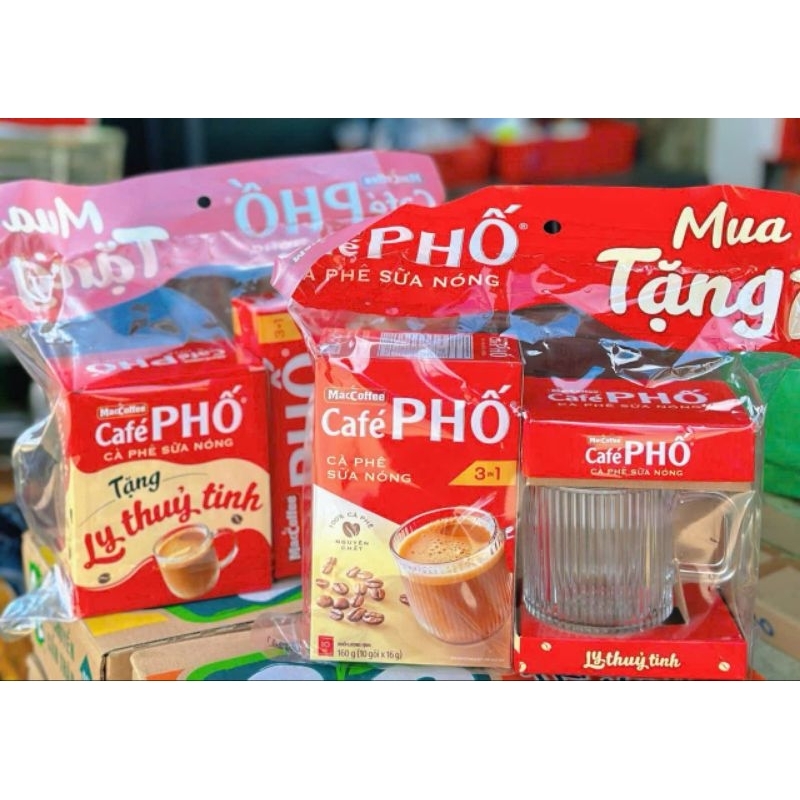 COMBO 3 Sét Cà Phê Phố Tặng Ly Thủy Tinh SIÊUHOT