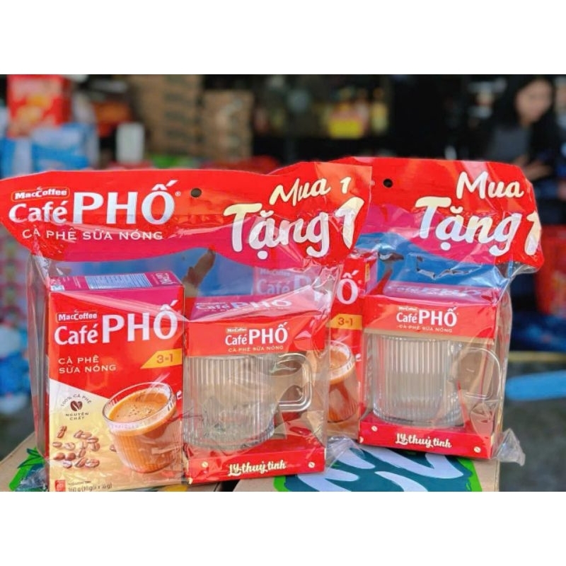 COMBO 3 Sét Cà Phê Phố Tặng Ly Thủy Tinh SIÊUHOT