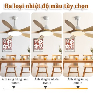 【COD】Quạt trần GOGEOUS đèn quạt trần phòng khách/phòng làm việc/phòng ngủ có điều khiển từ xa đèn