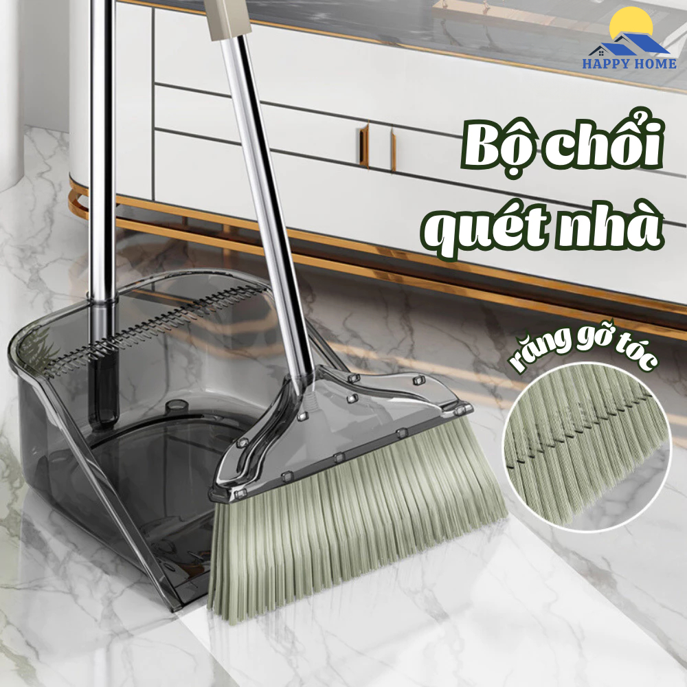 Bộ chổi quét nhà kèm hót rác 2 trong 1 HappyHome đa năng chất liệu ABS ...