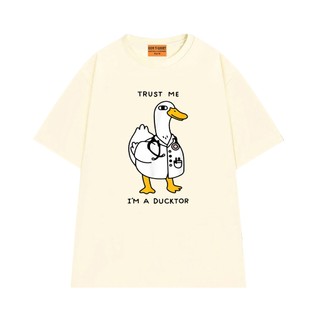 Áo Thun NGỐ TEE Chú Vịt Trust Me I'm A Ducktor Vải Cotton 75 Thoáng Mát Form Rộng