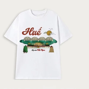 Áo thun cotton cổ tròn áo thun DU LỊCH in hình HUẾ tỉnh thành Việt Nam chất cotton mềm co giãn ngắn tay TA203