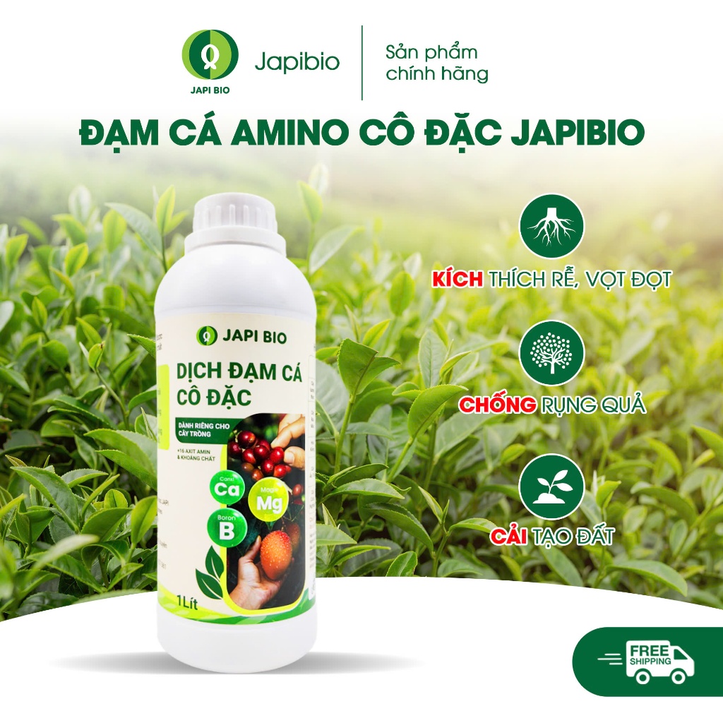 Combo 2 chai đạm cá hữu cơ JapiBio 1L – Dưỡng cây ăn trái, tăng năng suất, cải tạo đất hiệu quả