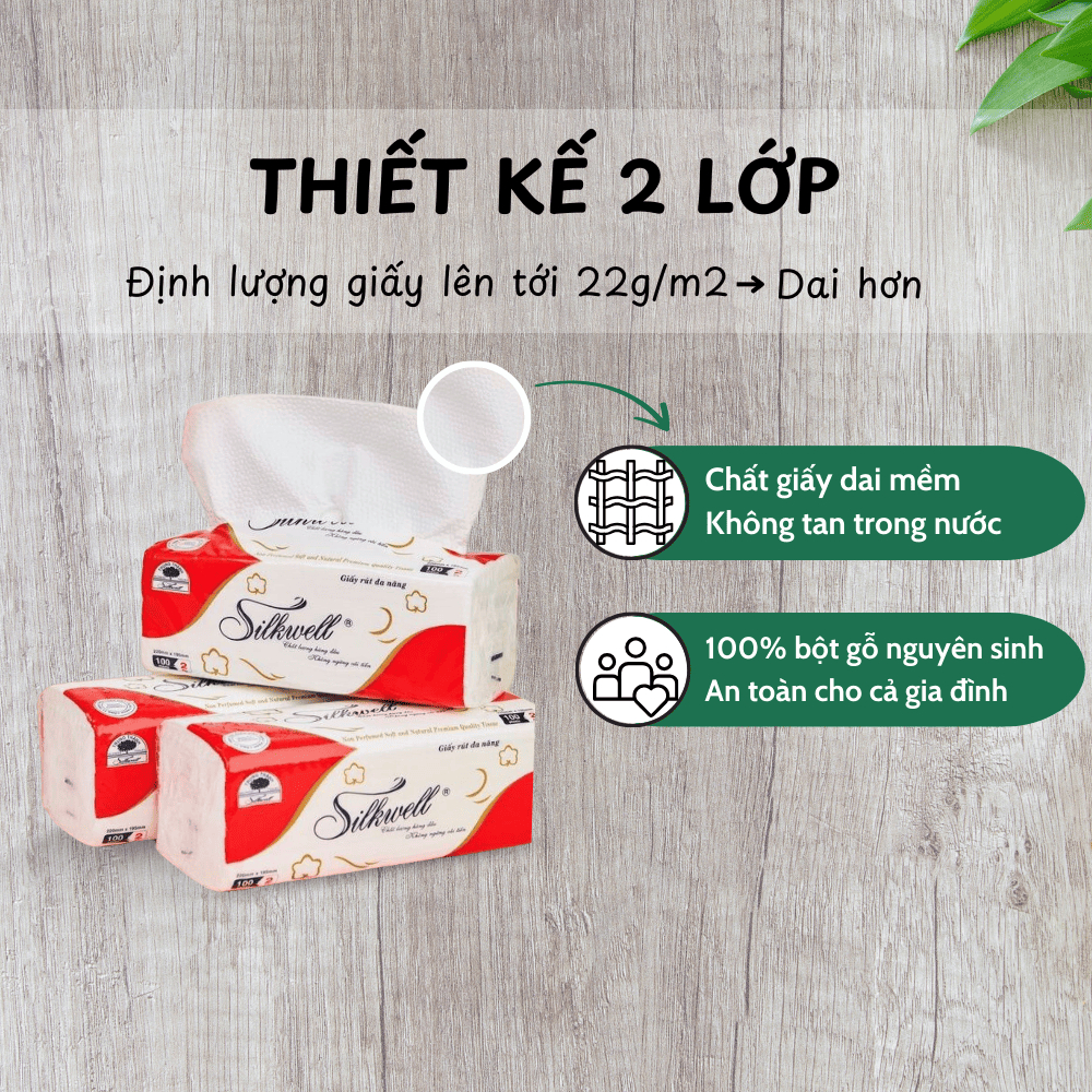 Thùng 9 khăn giấy rút đa năng 100 tờ 2 lớp siêu dai, lau tay, lau bếp & thấm dầu hiệu quả