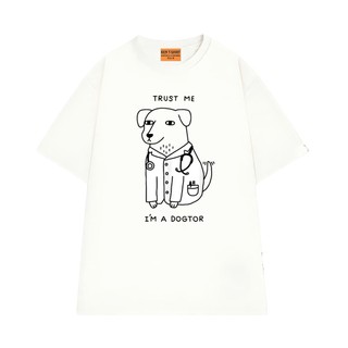 Áo Thun Nam Nữ NGỐ TEE Chú Chó Trust Me I'm A Dogtor Vải Cotton 75 Thoáng Mát Mềm Mịn
