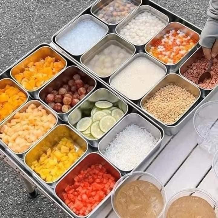 SET 5 HỘP INOX KÈM NẮP NHỰA Hộp Đựng thực phẩm