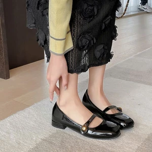 Giày búp bê đế bệt quai ngang, giày sục bệt mũi phong cách ullzang Hàn Quốc trẻ trung xinh xắn mang đi chơi B17