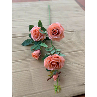 combo 5 Cành hồng lộc 3 bông 2 nụ 80 cm- hồng giả trang trí #hoa_trang_trí_ #hồng_lộc_5_bông