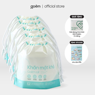 Combo 5 Cuộn Khăn mặt khô cao cấp siêu mềm đa năng Goêm Roll Cuộn 70 miếng
