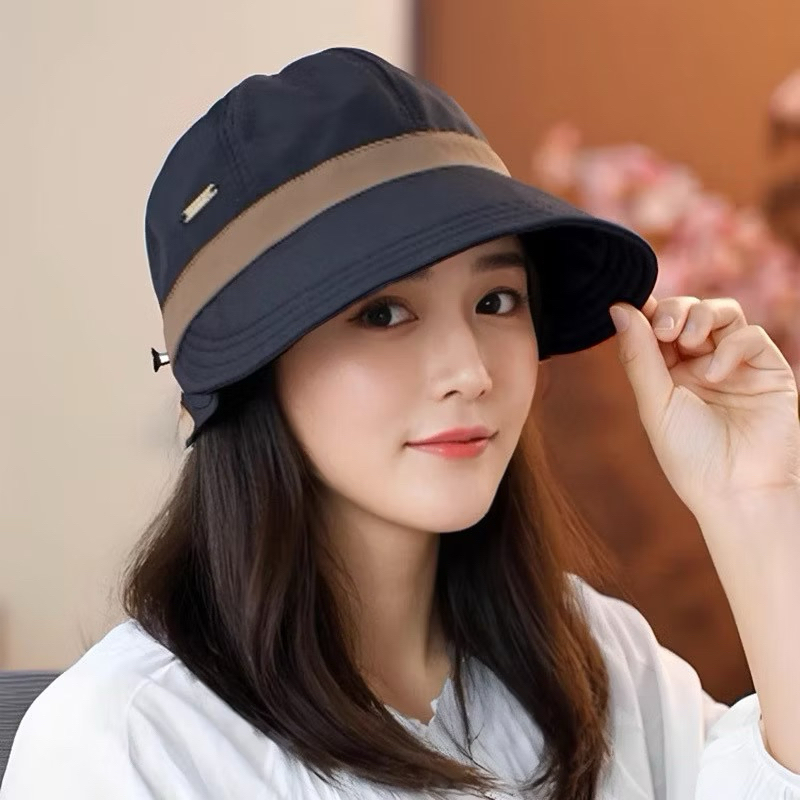 Mũ chống nắng kín chóp có nút cài khẩu trang có khuy chỉnh to, nhỏ(Tuyển Sỉ)