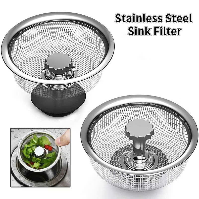 NẮP CHẶN RÁC NGĂN RÁC THẢI XUỐNG ỐNG NƯỚC - Giỏ Lọc Rác Inox Cao Cấp Chắc Chắn,Rọ Lọc Rác Bồn Rửa Chén Dễ Tháo Lắp