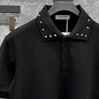 Áo Polo Valentin Đính Đinh Hoạ Tiết Phối Cổ Gắn Phụ Kiện Kim Loại Siêu Đẹp - Áo Polo Nam Cao Cấp Hot Trend New 2025