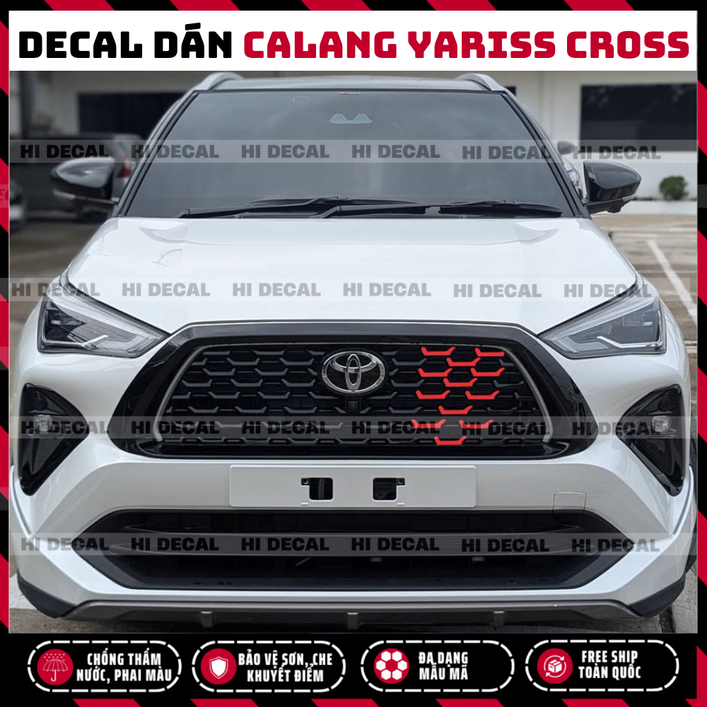 Tem dán Calang Yaris Cross PQ 3M, decal calang yaris tạo điểm nhấn đầu xe