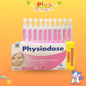Nước Muối Sinh Lý Physiodose Vệ Sinh Tai, Mũi, Mắt Cho Bé Hộp 40 Ống x 5ml (date 2028)