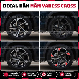 Tem dán mâm Yaris Cross, decal lazang Yaris Cross tạo điểm nhấn xe