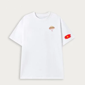 Áo thun in nam nữ chất liệu cotton co giãn thoáng mát áo phông tay ngắn in hình là cờ và nón lá Việt Nam TA204