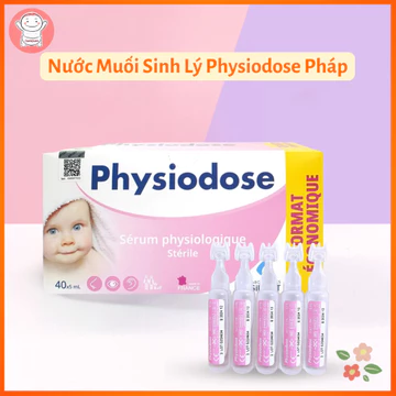 Nước Muối Sinh Lý Physiodose Vệ Sinh Tai, Mũi, Mắt Cho Bé Hộp 40 Ống x 5ml (date 2028)