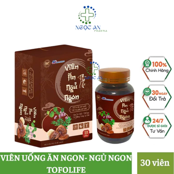 Viên uống ăn ngon, ngủ ngon Tofolife hộp 30 viên hỗ trợ ăn ngon ,ngủ ngon, hỗ trợ giảm mệt mỏi do kém ăn, thiếu ngủ