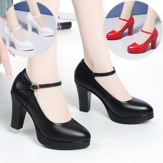 Giày Lolita Nữ Quai trơn Bít Mũi Tròn quai ngang Giày búp bê nữ đế độn 7cm 3 màu siêu HOTTREND - MÃ CG479