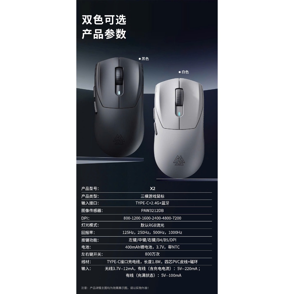 Chuột không dây Gaming Sorex X2 | PAW3212DB | LED RGB | 1000hz | 3