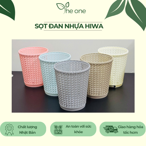 Sọt rác đan Hiwa cao cấp. nhựa PP dẻo, không phai màu, dung tích 5-15l ...