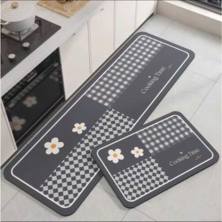 Thảm Bếp Silicon Siêu Thấm Chống Trơn Trượt, Bộ 2 Thảm Bếp Kích Thước 120cmx40cm và 60cmx40cm