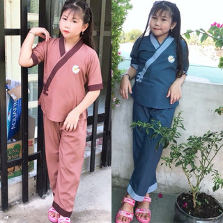 3Nút Bé Gái# Đồ Lam Cho Bé Gái