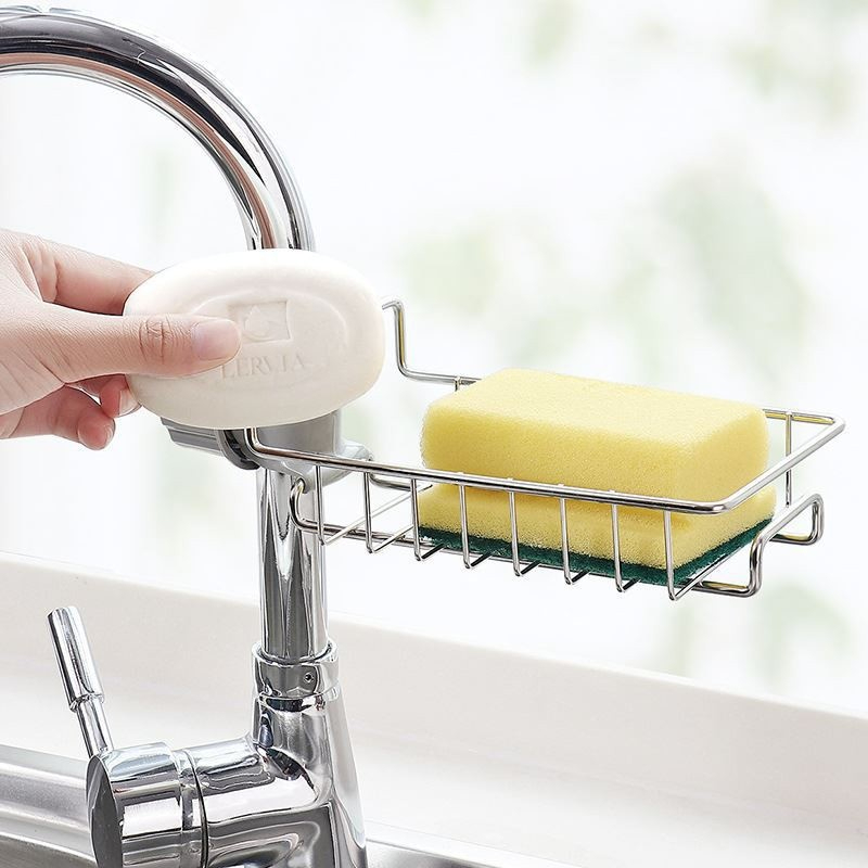 Kệ Để Đồ Rửa Chén Inox Treo Vòi Nước Đựng Giẻ Rửa Bát Gọn Gàng