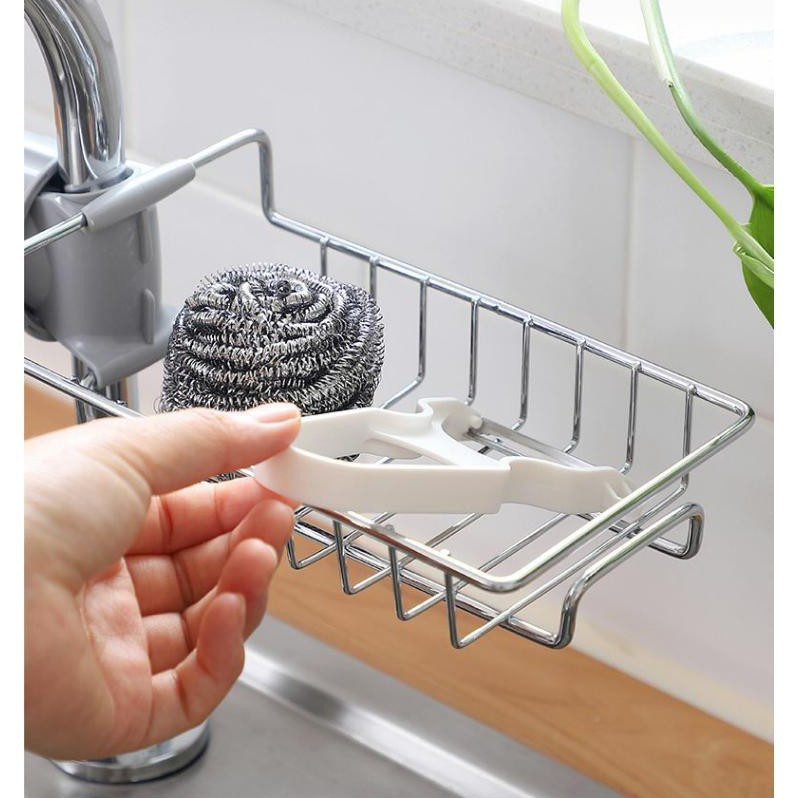 Kệ Để Đồ Rửa Chén Inox Treo Vòi Nước Đựng Giẻ Rửa Bát Gọn Gàng