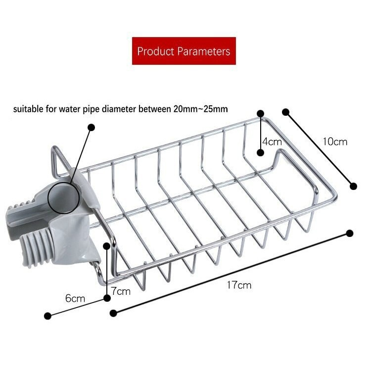 Kệ Để Đồ Rửa Chén Inox Treo Vòi Nước Đựng Giẻ Rửa Bát Gọn Gàng
