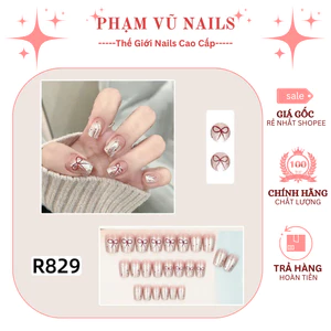 Bộ Móng Tay Giả 24 Móng Đáng Yêu Trending Tặng Kèm Keo Và Dụng Cụ Dán Móng
