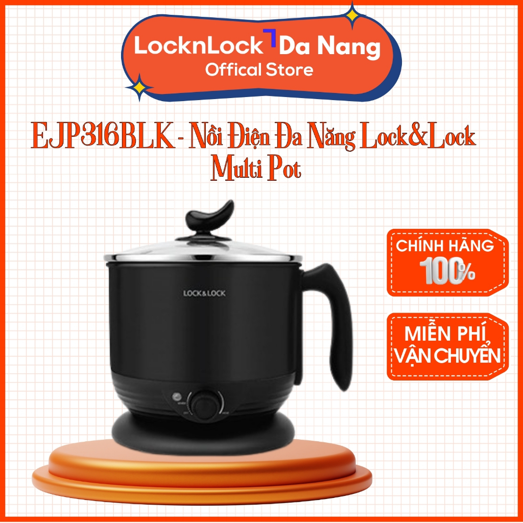 Nồi Lẩu Điện Đa Năng, Ca Nấu Mỳ Mini Lock&lock Multi Pot 1.2L EJP316BLK ...