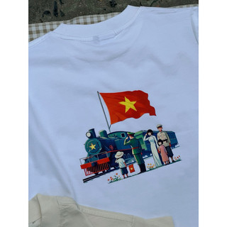 Áo thun Unisex form rộng tay lỡ in hình ĐỘC LẬP TỰ DO HẠNH PHÚC Ver 2 Chất Cotton mềm mịn
