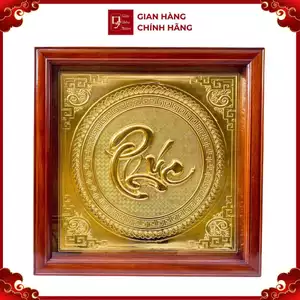 Tranh Đồng Chữ Phúc , Mạ Vàng 24K ( 68x68cm ) - Cửu Diệu Thiên - CP009