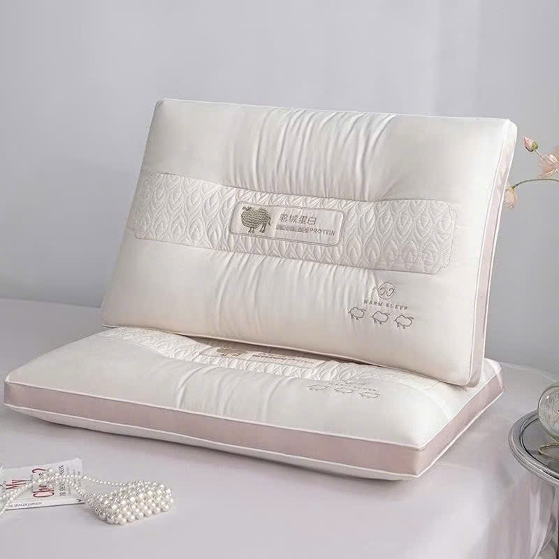 Gối POROTEIN LẠC ĐÀ kháng khuẩn cao cấp kích thước 48x74cm
