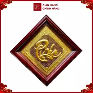 Tranh Đồng Chữ Phúc , Mạ Vàng 24K ( 50x50cm ) - Cửu Diệu Thiên - THN240