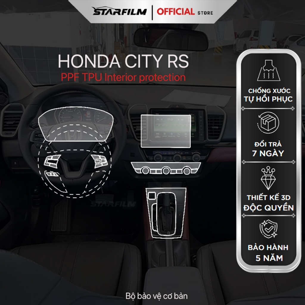 Honda city RS 2022 ~ 2025 PPF TPU nội thất chống xước tự hồi phục ...