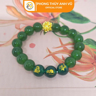 Vòng tay 12 con giáp - vòng tam hợp thân tý thìn chất liệu mã não - size 10ly - may mắn tài lộc