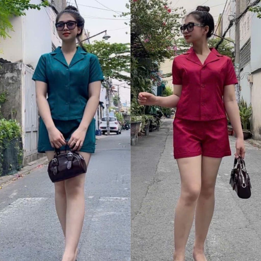 Sét đồ bộ đùi bigsize set đồ bộ nữ mùa hè mặc nhà giá rẻ ESHOP bộ quần đùi áo ngắn tay đẹp dễ thương A384