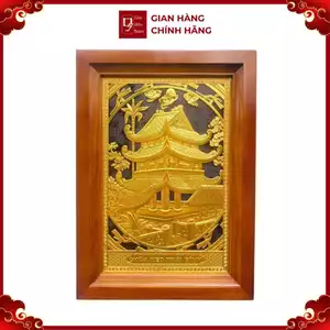 Tranh Đồng Chùa Keo, Mạ Vàng 24K (38x54cm) - Cửu Diệu Thiên - CK008