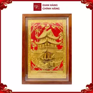 Tranh Đồng Chùa Keo, Mạ Vàng 24K (38x54cm) - Cửu Diệu Thiên - CK010