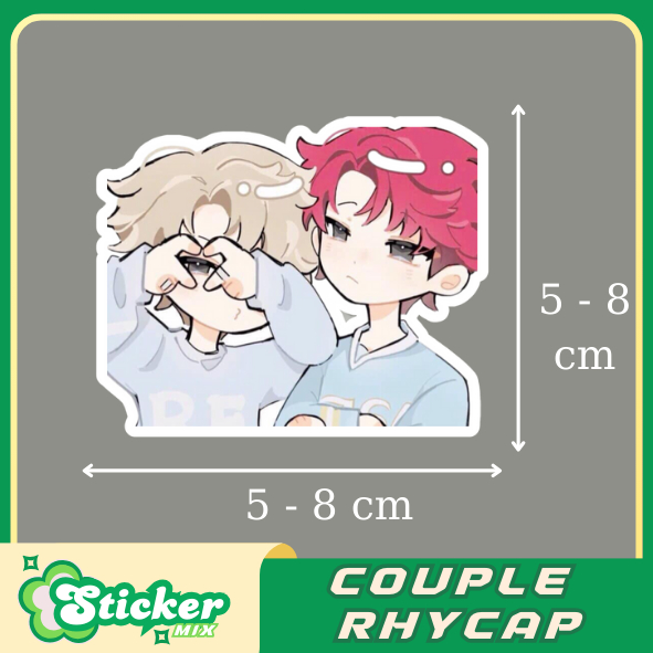 Bộ 50 Sticker Couple RHYCAP Captain và Rhyder ATSH trang trí mũ bảo ...