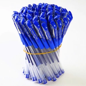 Sét 20 Bút bi nước mực gel nắp đậy 0.5mm màu xanh đen đỏ nhanh khô lâu hết mực nét viết trơn tru.