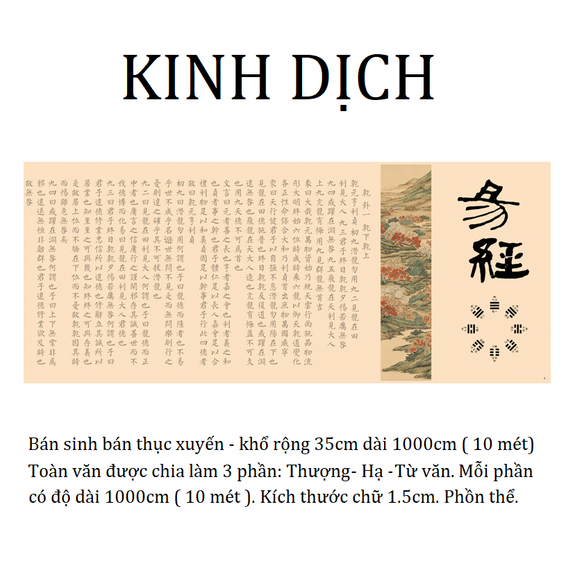 [Tặng bút mực + tua rua] Kinh Dịch - Binh Pháp Tôn Tử luyện viết chữ hán khải thư tập chép văn chương kinh điển