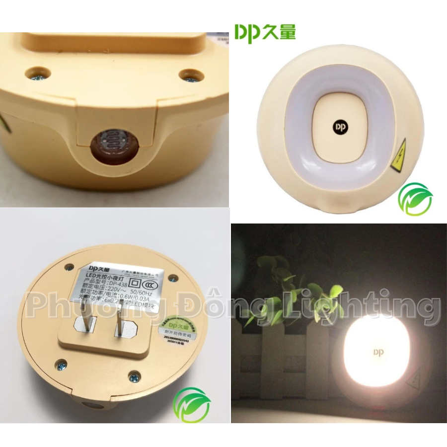 Đèn ngủ cảm ứng ánh sáng thông minh, đèn ngủ có remote điều khiển cao cấp DP - Hàng chính hãng