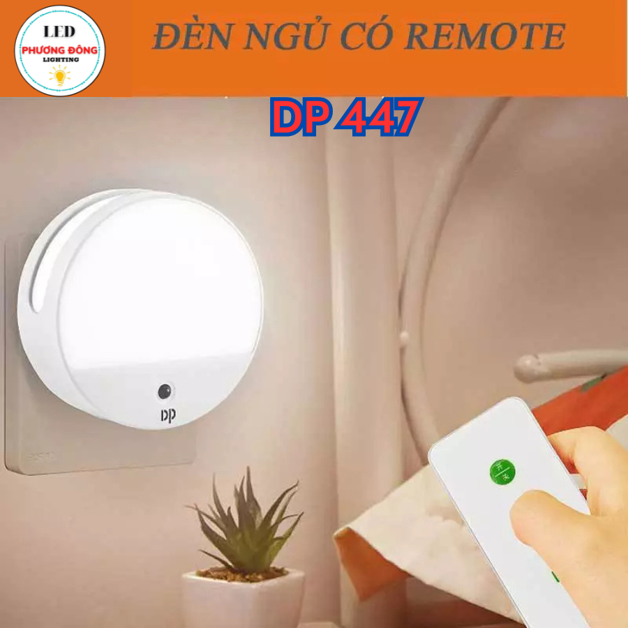 Đèn ngủ cảm ứng ánh sáng thông minh, đèn ngủ có remote điều khiển cao cấp DP - Hàng chính hãng
