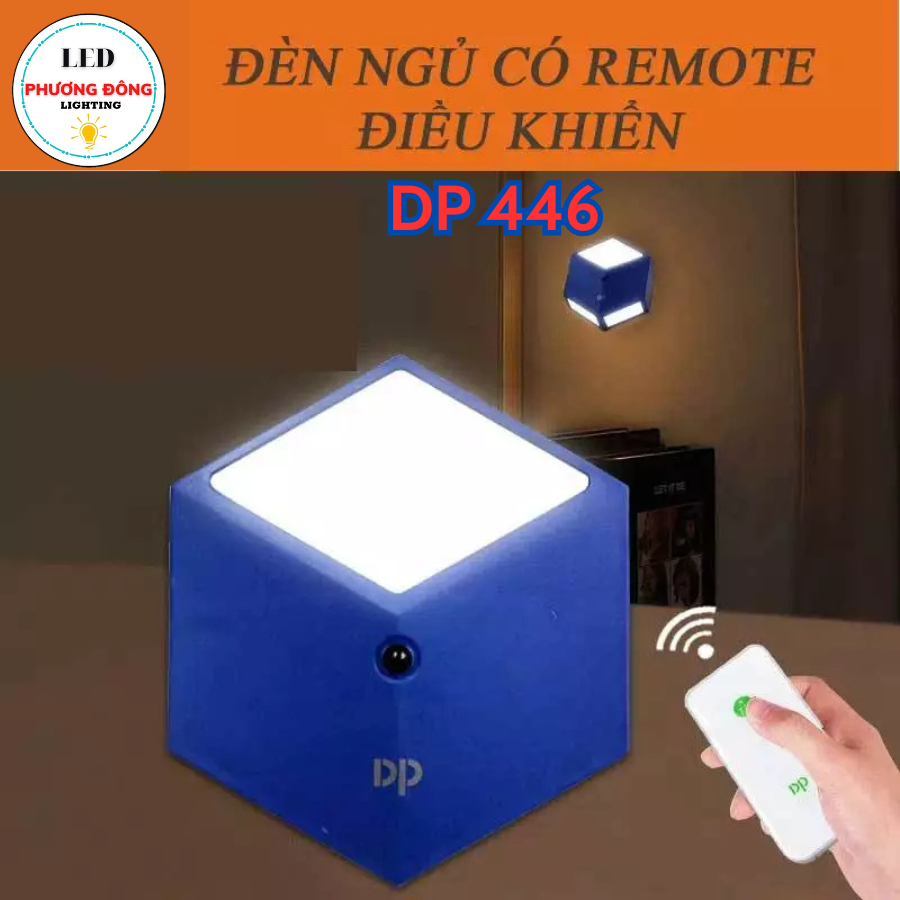 Đèn ngủ cảm ứng ánh sáng thông minh, đèn ngủ có remote điều khiển cao cấp DP - Hàng chính hãng