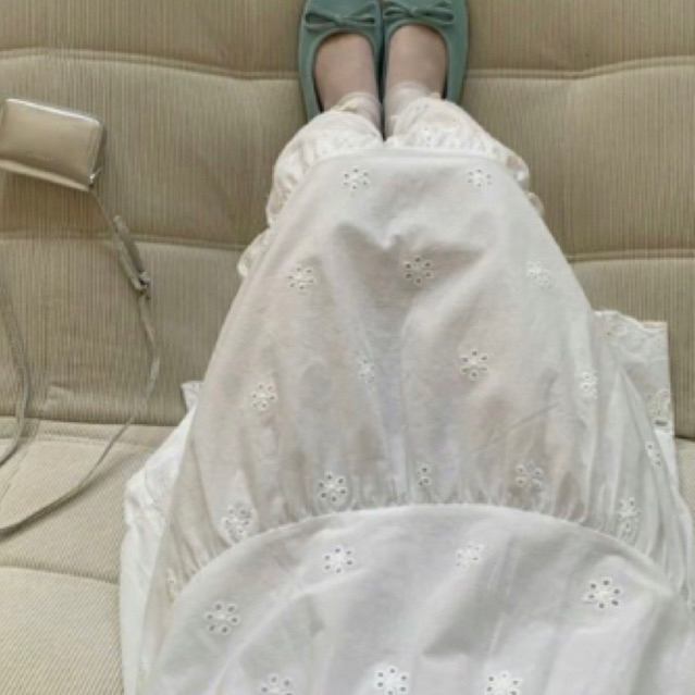 Chân Váy Midi Thêu Hoa 2Lớp Lưng Chun Dáng Xoè ,Chất Thô By.Thanhhuyen Clothing New2025