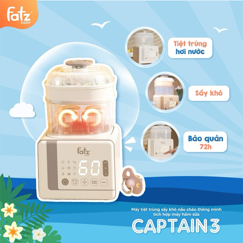 Ảnh Máy tiệt trùng sấy khô nấu cháo thông minh tích hợp máy hâm sữa Captain 3 FATZBABY FB4326SL 2